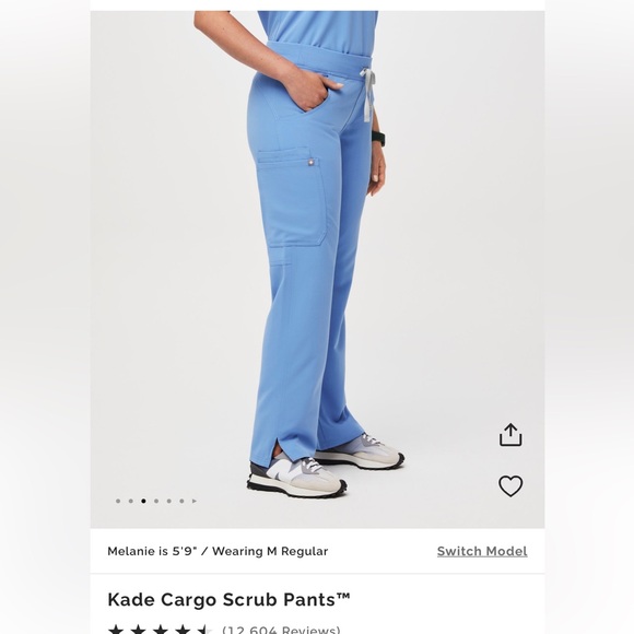 Figs Kade Cargo Scrub Pants Ceil Blue - Picture 2 of 5